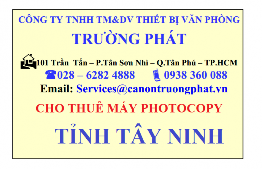 Cho thuê máy Photocopy tại Tây Ninh